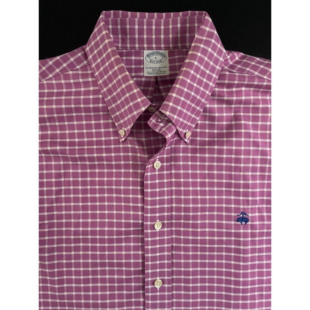 Brooks Brothers Men’s Large Pink Slim Fit Supima Cotton Dress LS Button Up Shirt